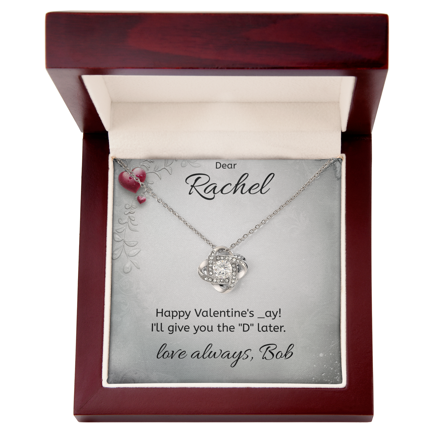 Personalized Message Card - Necklace - Luxury Box - Happy _ay