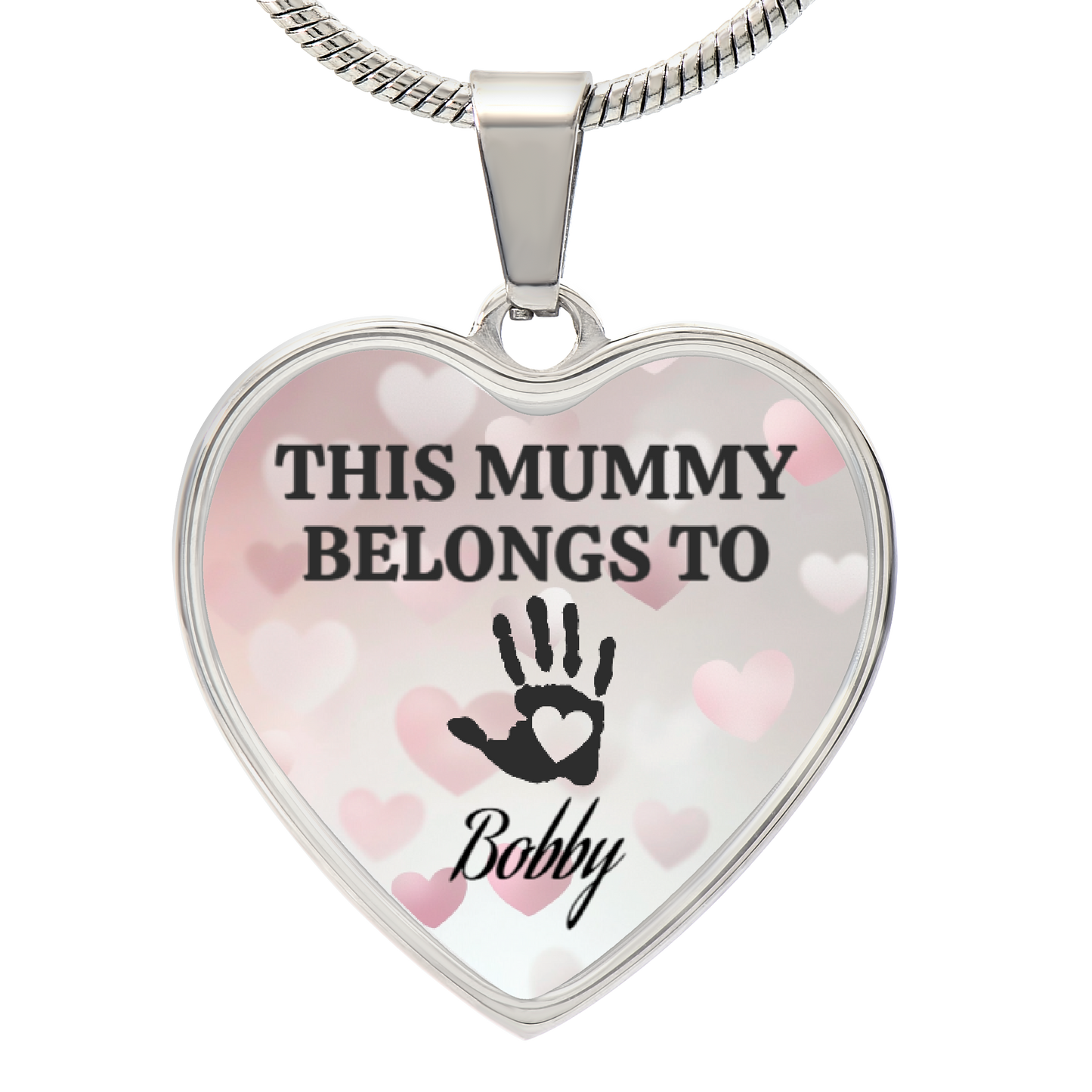 Personalized “This Mummy Belongs To” Heart Necklace with Kids Names