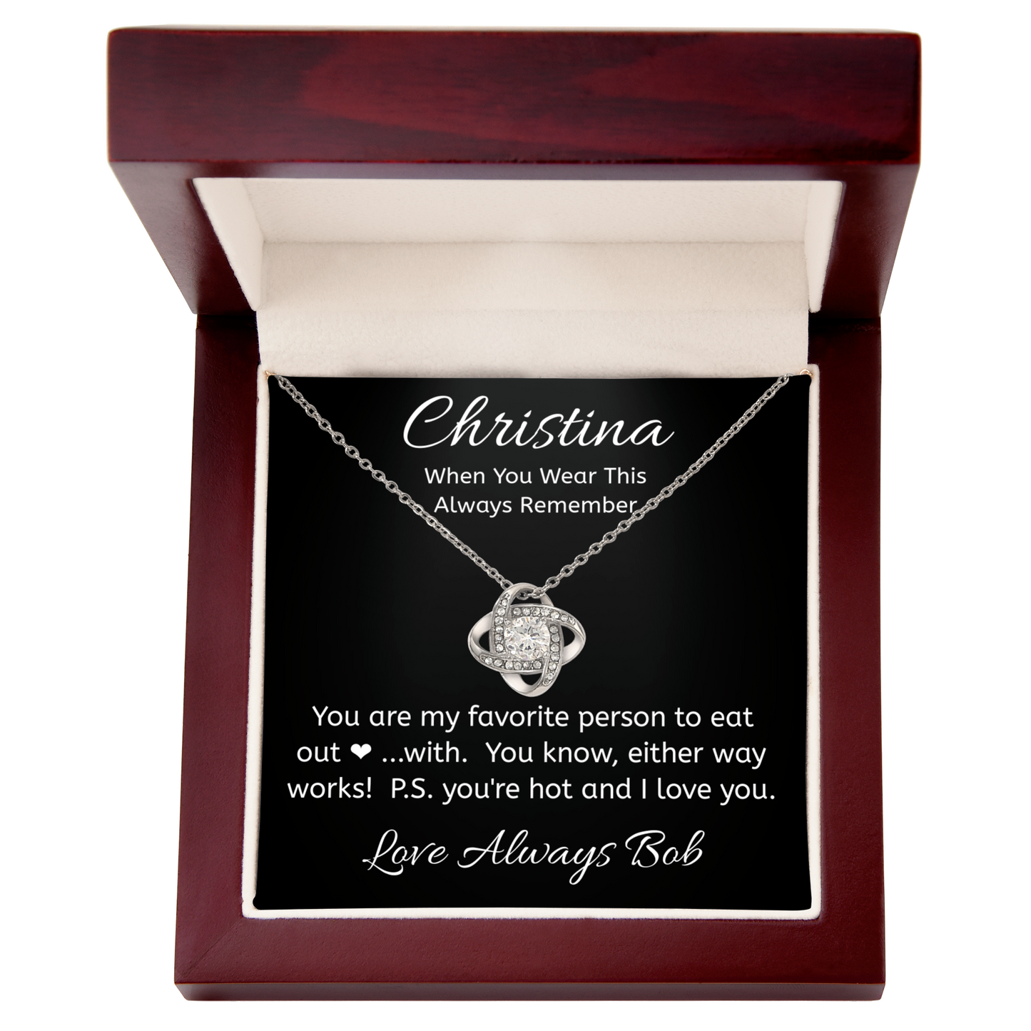 Personalized Love Knot Necklace - Perfect Valentine's Day Gift for Her