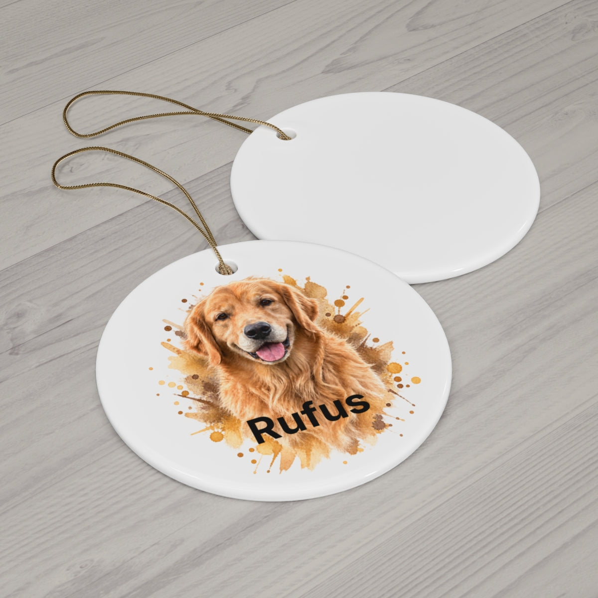 Personalized Pet Ornament – Custom Watercolor Pet Portrait Christmas Ornament