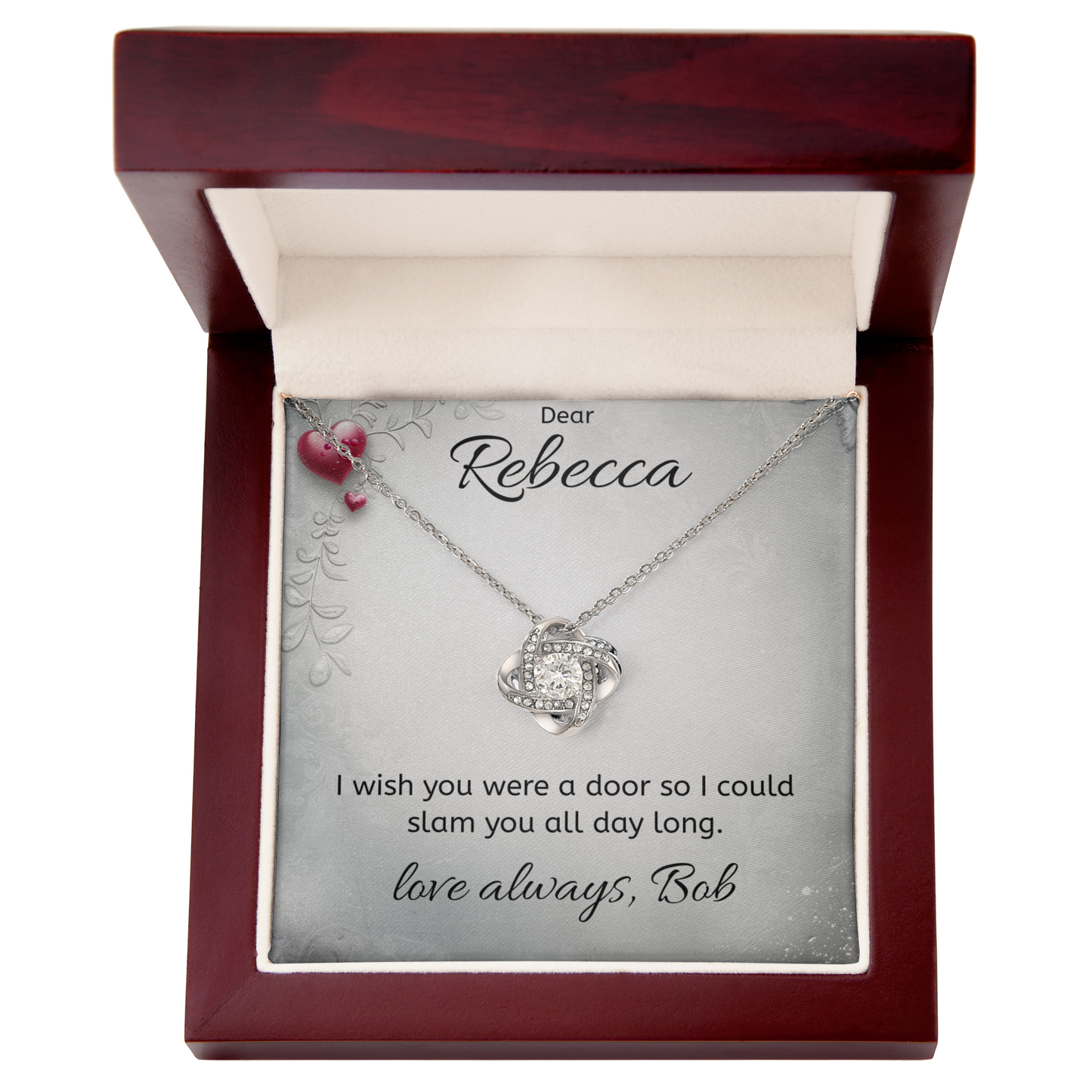 Personalized Message Card - Necklace - Luxury Box - Wish You Were A Door