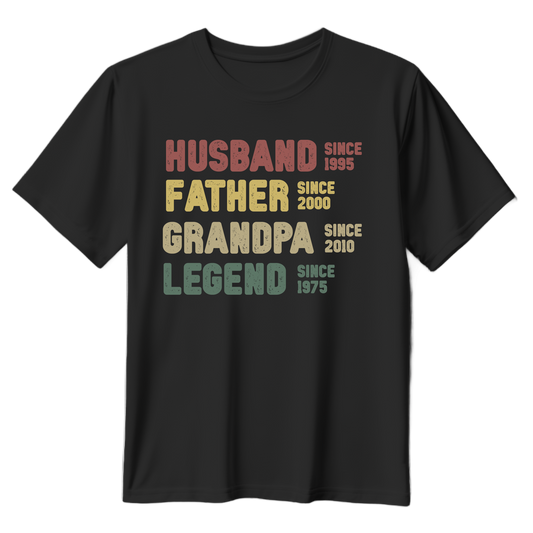 Legendary Husband Father Grandpa T-Shirt - Perfect Gift for Dads and Grandpas
