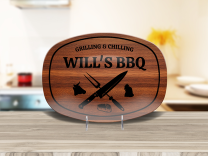 Custom Engraved Name BBQ Platter - Perfect Gift for Dads & Grilling Enthusiasts
