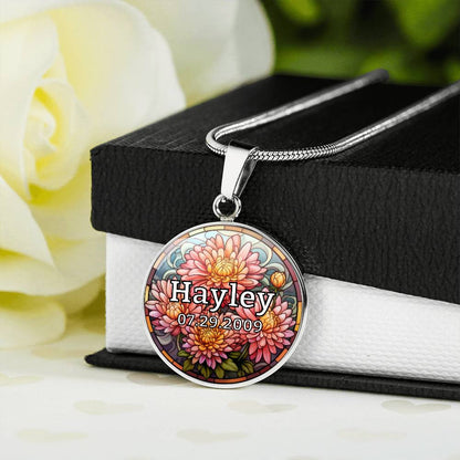 Personalized Name, Birthday & Birth Flower