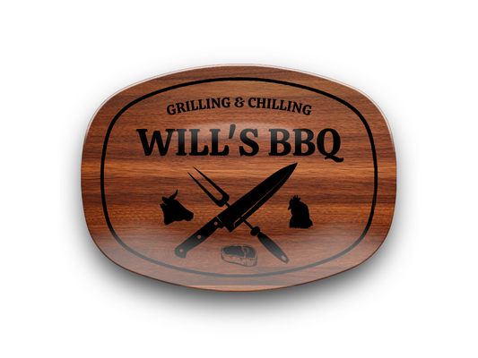 Custom Engraved Name BBQ Platter - Perfect Gift for Dads & Grilling Enthusiasts