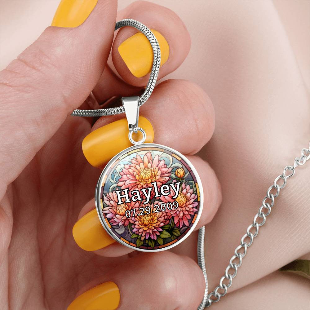 Personalized Name, Birthday & Birth Flower