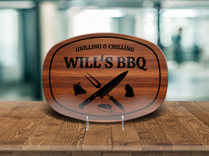 Custom Engraved Name BBQ Platter - Perfect Gift for Dads & Grilling Enthusiasts