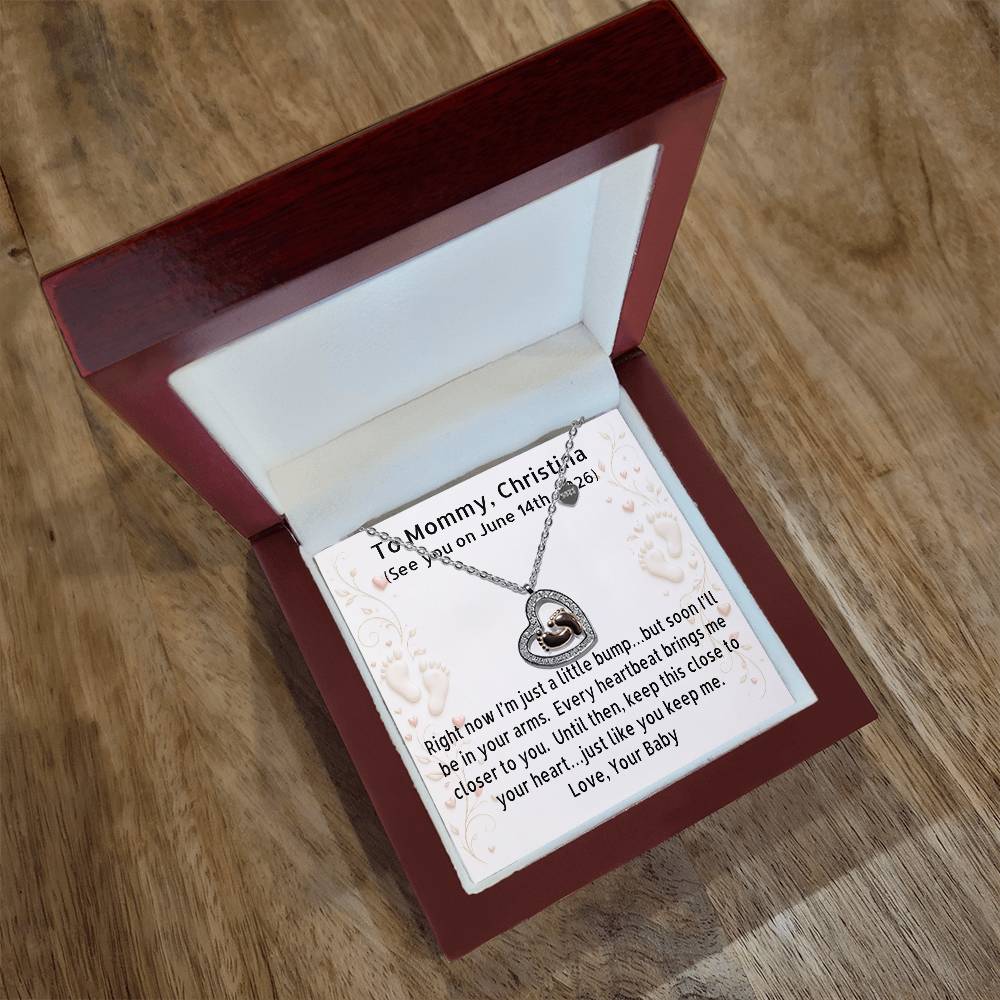 Baby Feet Heart Necklace