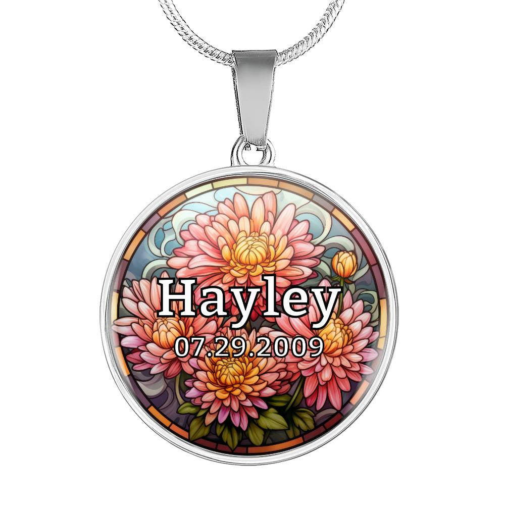 Personalized Name, Birthday & Birth Flower