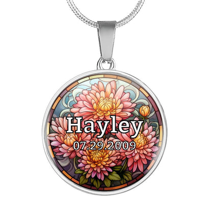 Personalized Name, Birthday & Birth Flower