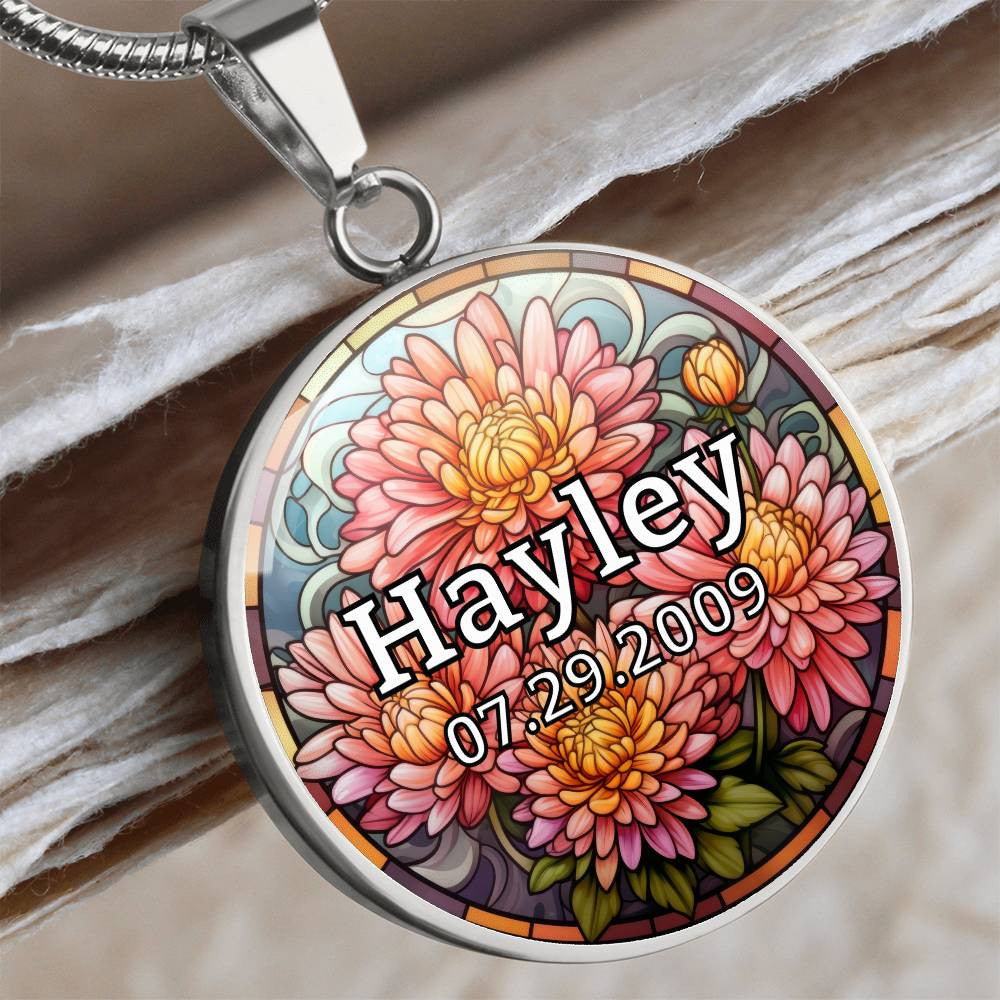 Personalized Name, Birthday & Birth Flower