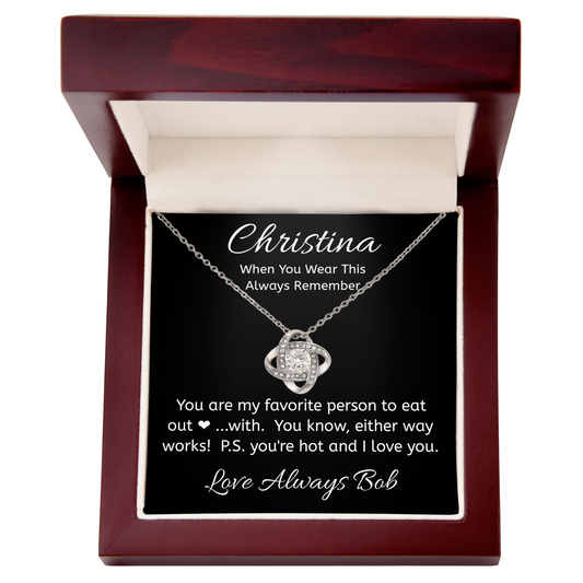 Personalized Love Knot Necklace - Perfect Valentine's Day Gift for Her