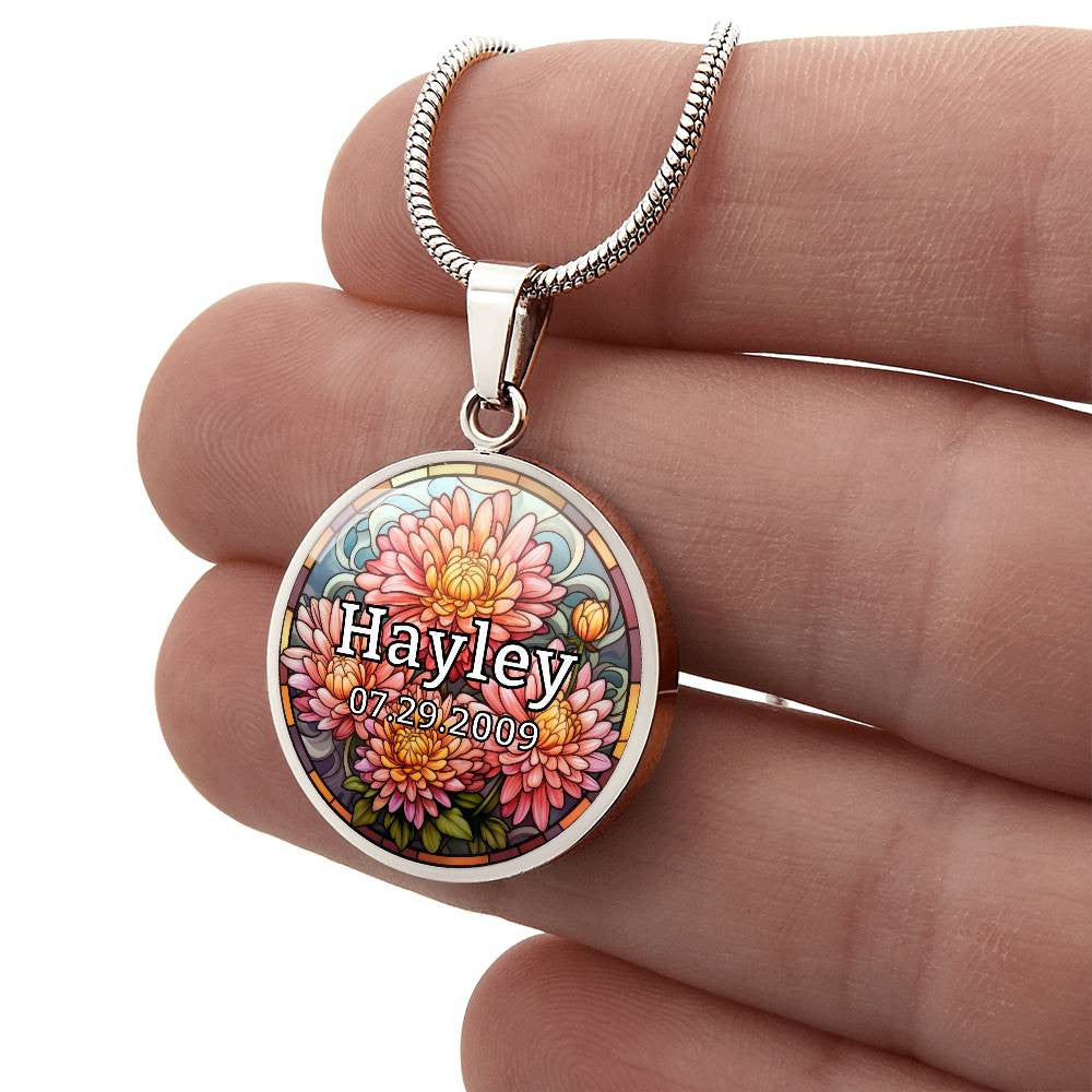 Personalized Name, Birthday & Birth Flower