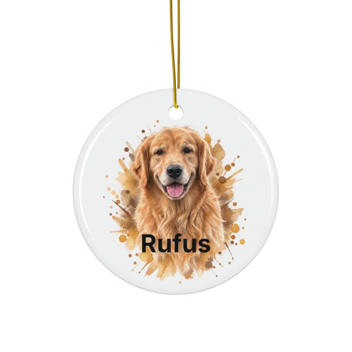 Personalized Pet Ornament – Custom Watercolor Pet Portrait Christmas Ornament