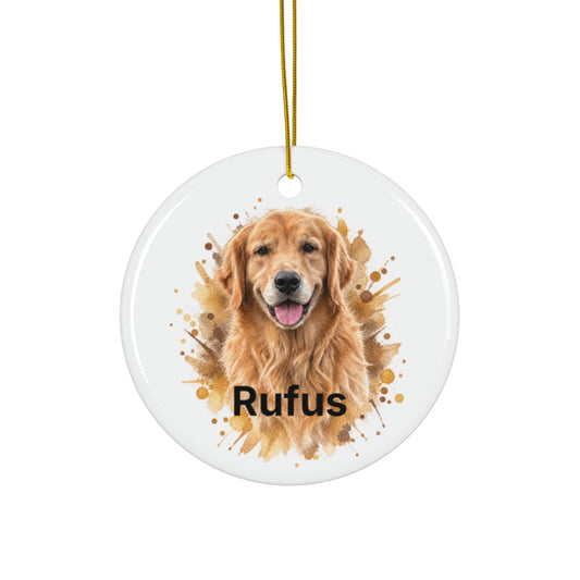 Personalized Pet Ornament – Custom Watercolor Pet Portrait Christmas Ornament