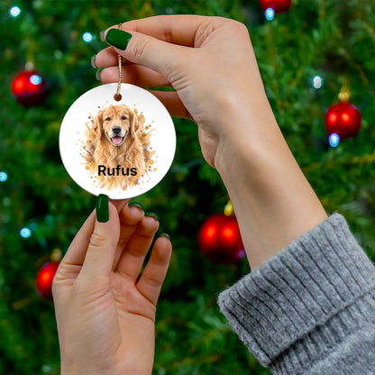 Personalized Pet Ornament – Custom Watercolor Pet Portrait Christmas Ornament