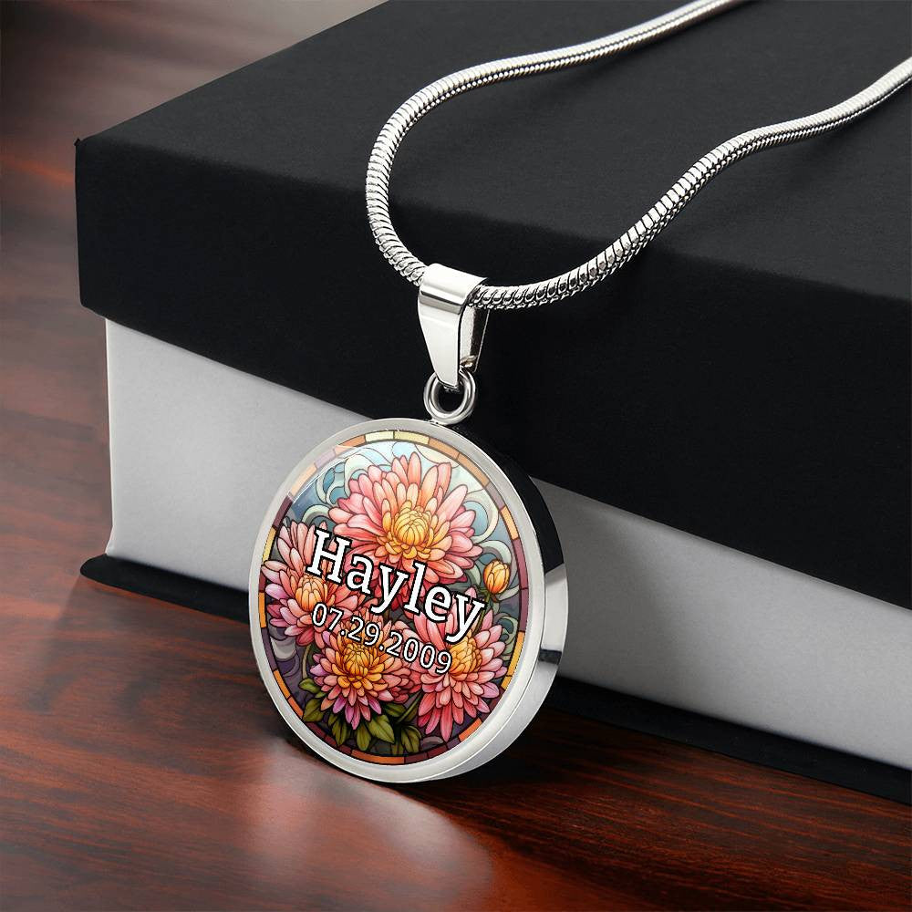 Personalized Name, Birthday & Birth Flower