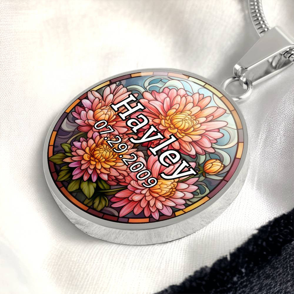 Personalized Name, Birthday & Birth Flower