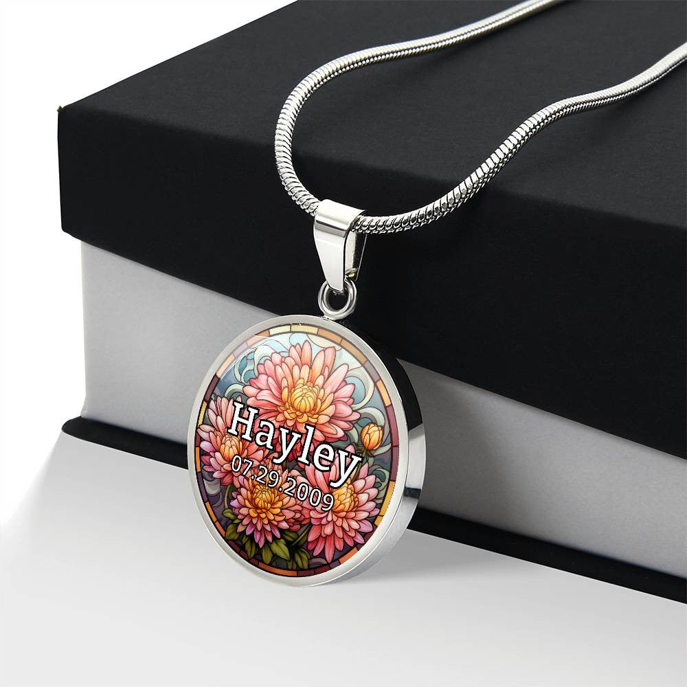 Personalized Name, Birthday & Birth Flower